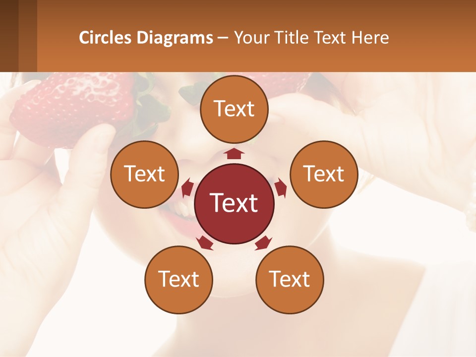 A Woman Holding Two Strawberries Over Her Eyes PowerPoint Template