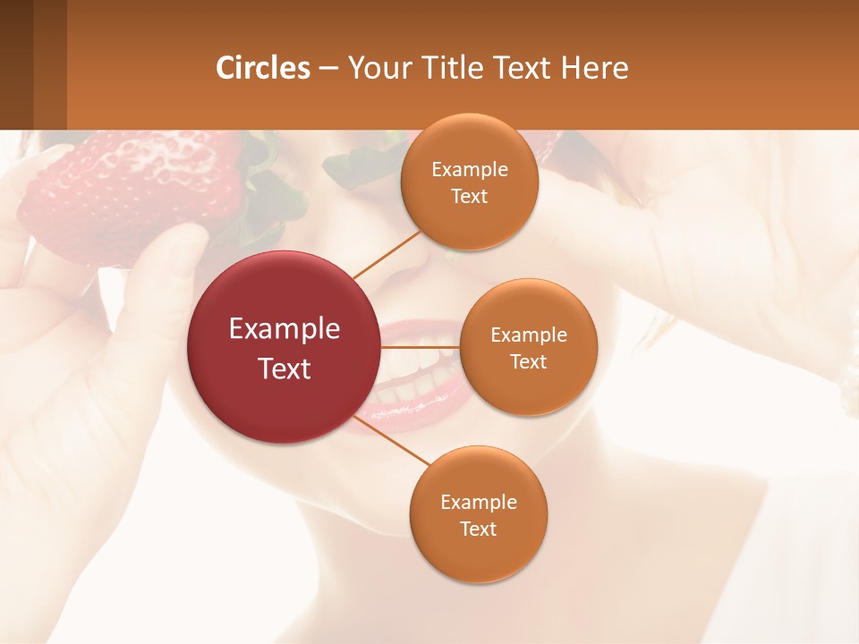 A Woman Holding Two Strawberries Over Her Eyes PowerPoint Template