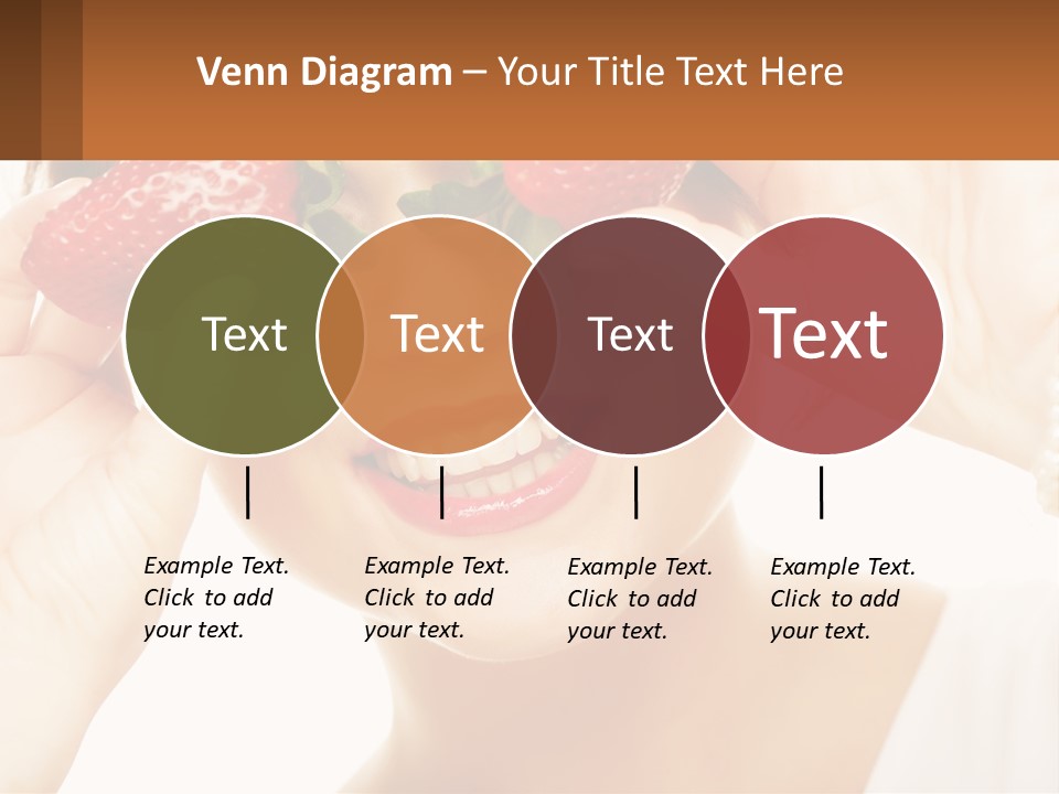 A Woman Holding Two Strawberries Over Her Eyes PowerPoint Template