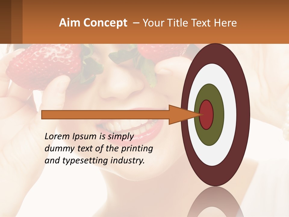 A Woman Holding Two Strawberries Over Her Eyes PowerPoint Template