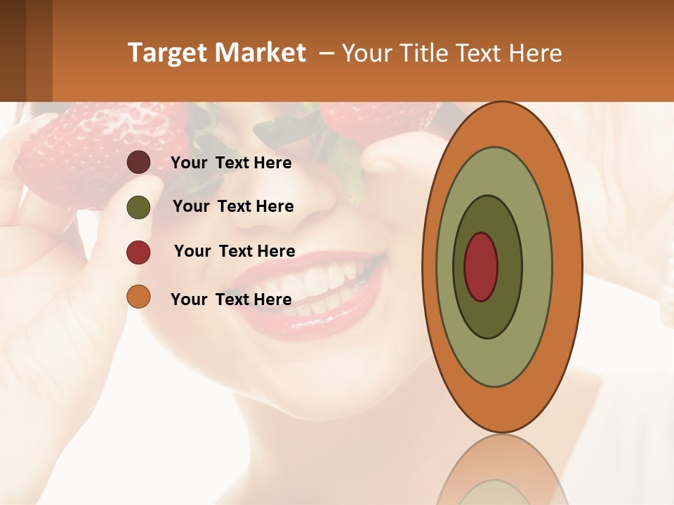 A Woman Holding Two Strawberries Over Her Eyes PowerPoint Template