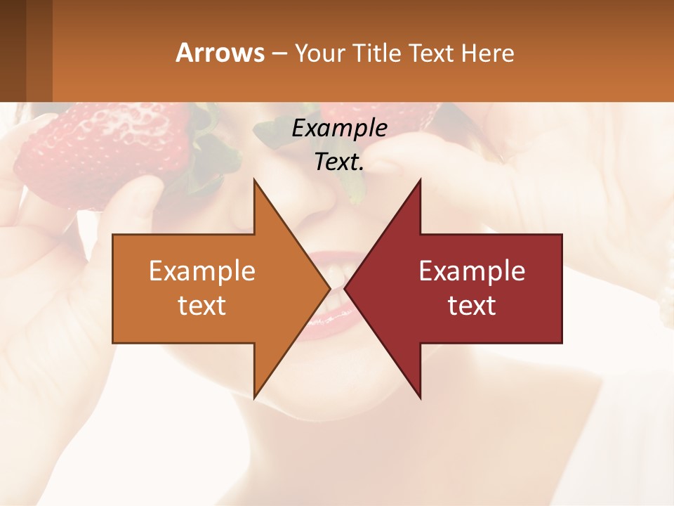 A Woman Holding Two Strawberries Over Her Eyes PowerPoint Template