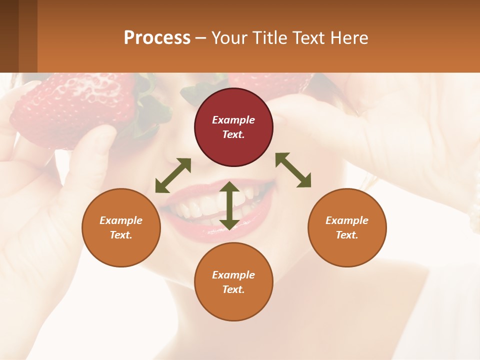 A Woman Holding Two Strawberries Over Her Eyes PowerPoint Template