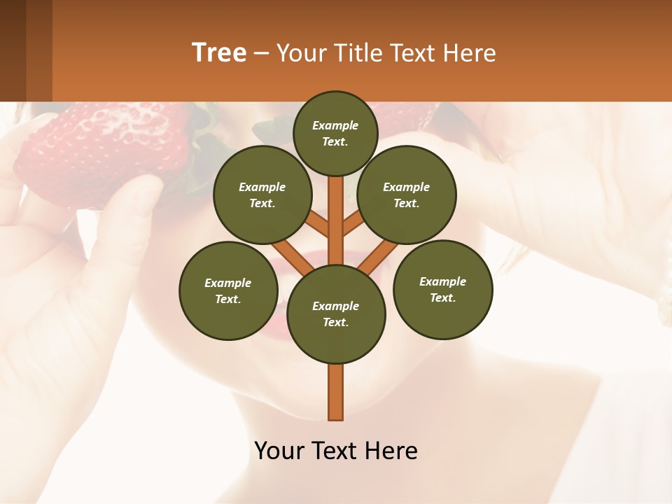 A Woman Holding Two Strawberries Over Her Eyes PowerPoint Template