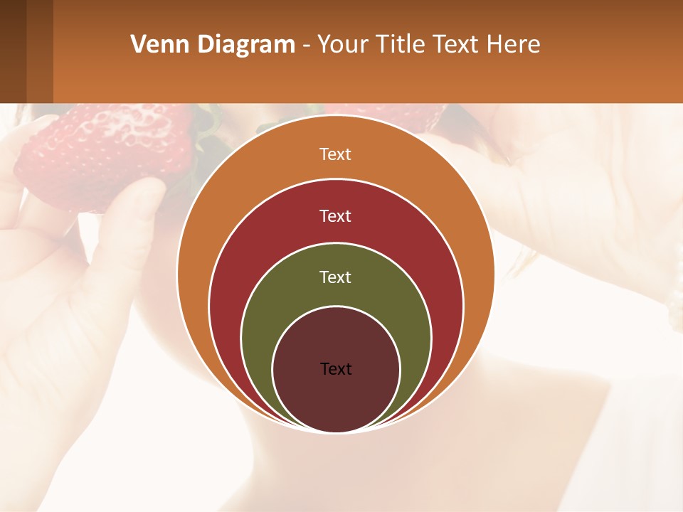 A Woman Holding Two Strawberries Over Her Eyes PowerPoint Template