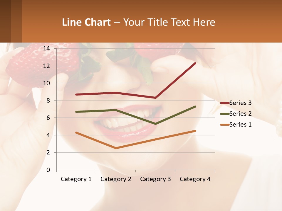 A Woman Holding Two Strawberries Over Her Eyes PowerPoint Template