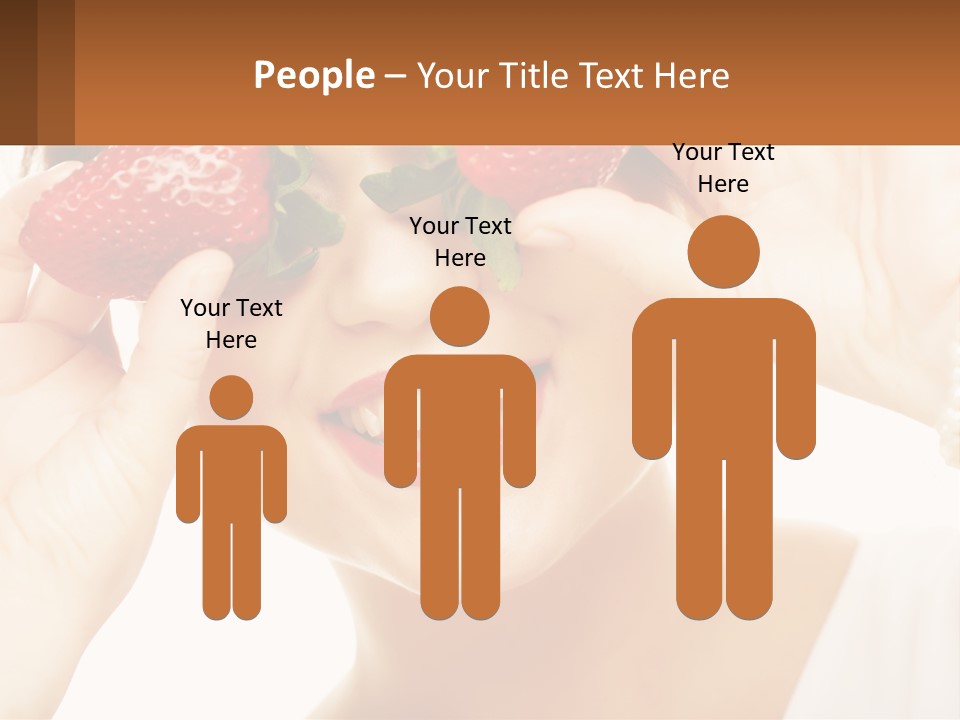 A Woman Holding Two Strawberries Over Her Eyes PowerPoint Template