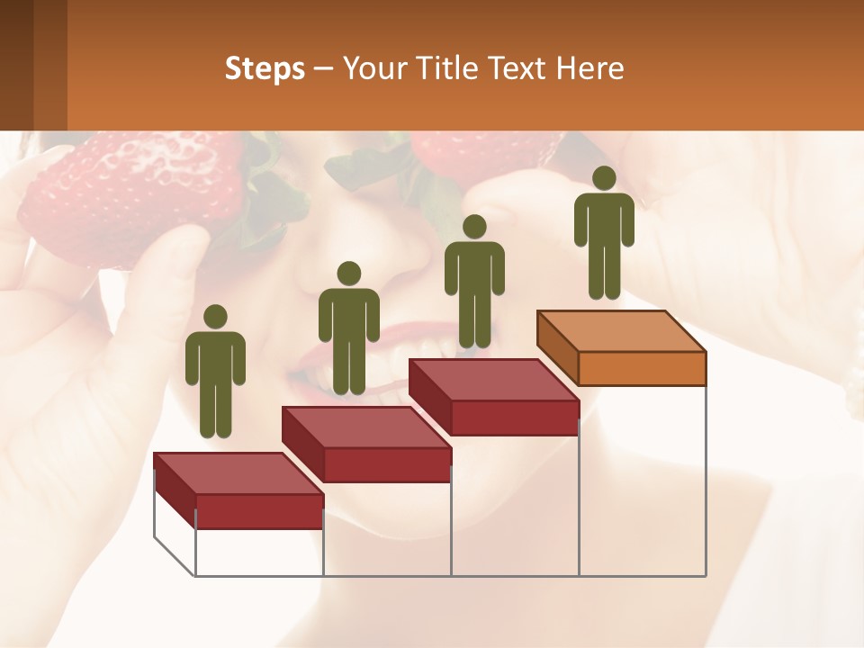 A Woman Holding Two Strawberries Over Her Eyes PowerPoint Template