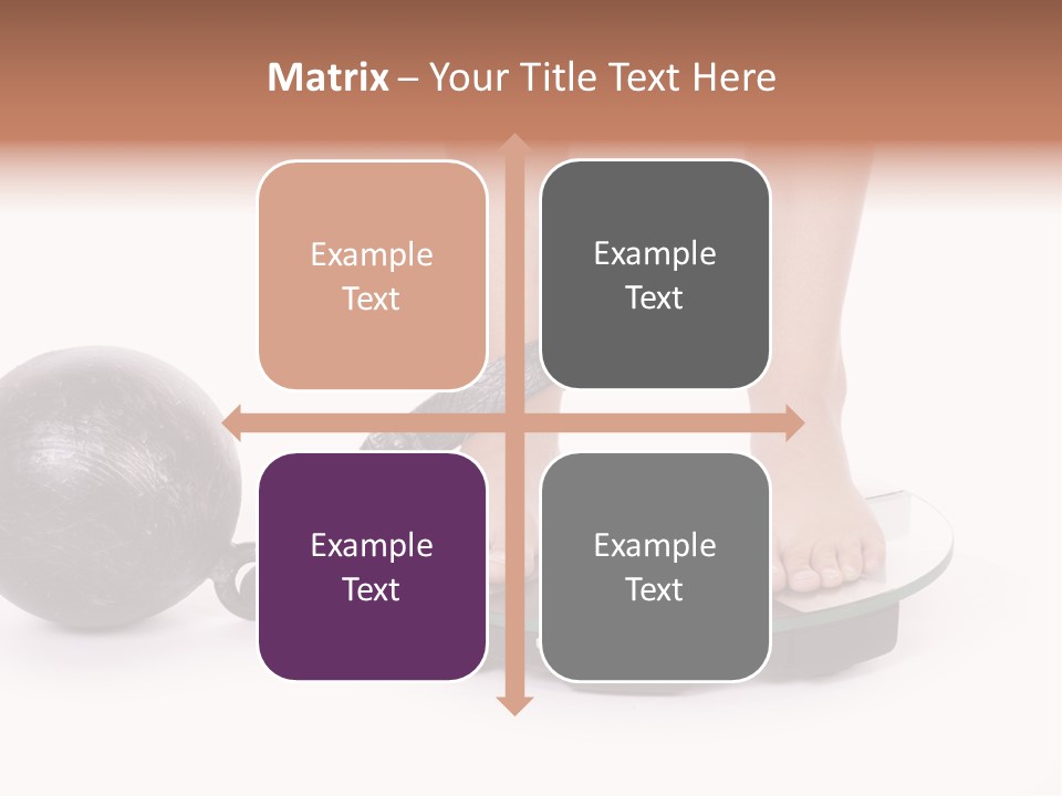 A Person Standing On A Scale With A Ball And Chain PowerPoint Template