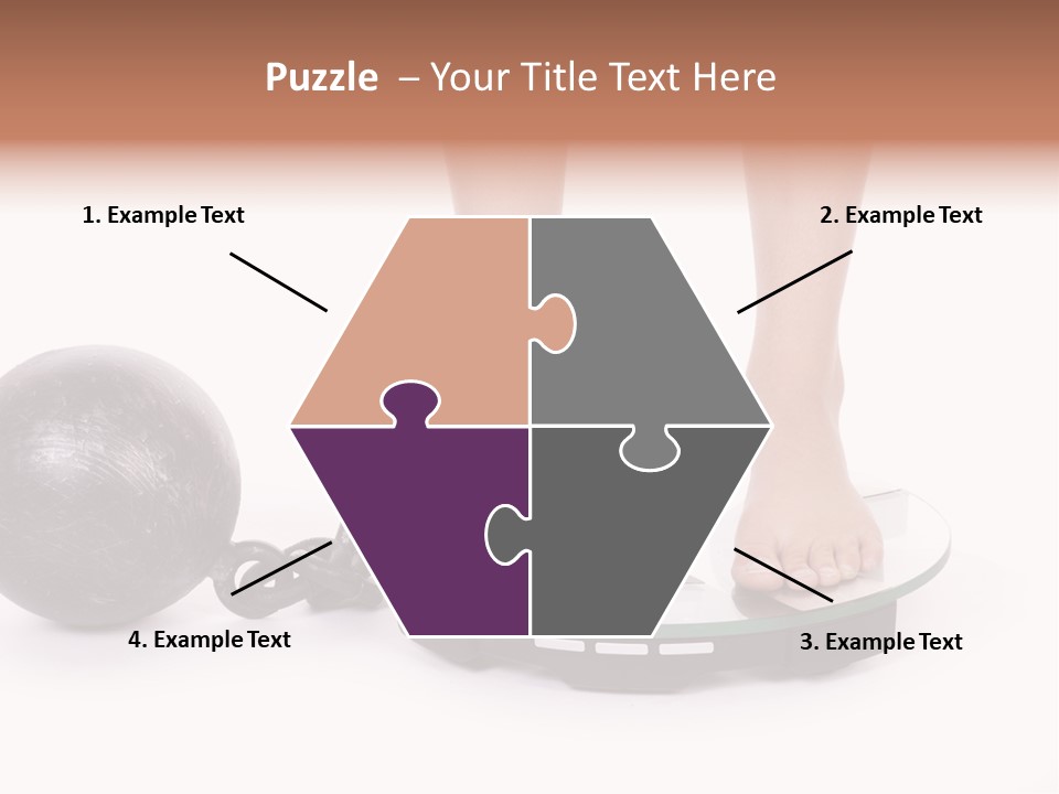 A Person Standing On A Scale With A Ball And Chain PowerPoint Template