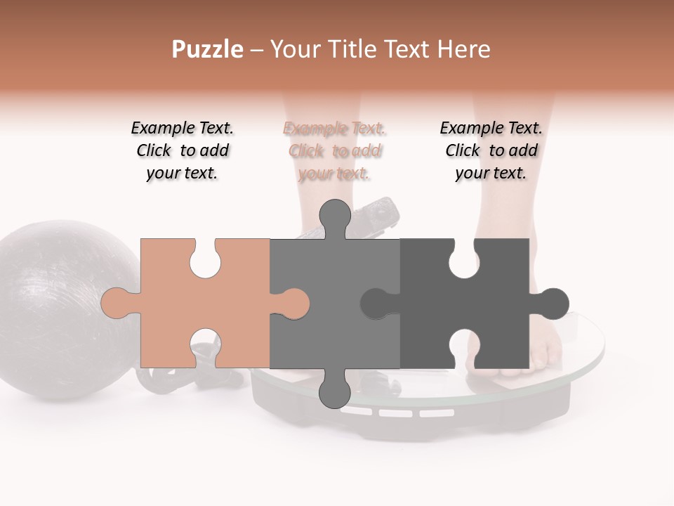 A Person Standing On A Scale With A Ball And Chain PowerPoint Template