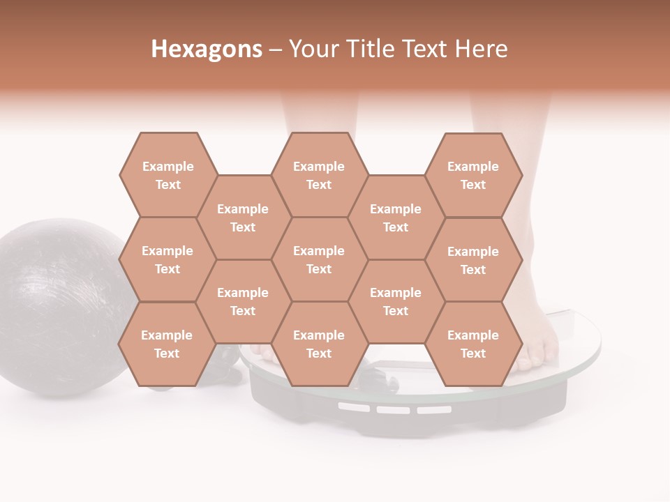 A Person Standing On A Scale With A Ball And Chain PowerPoint Template