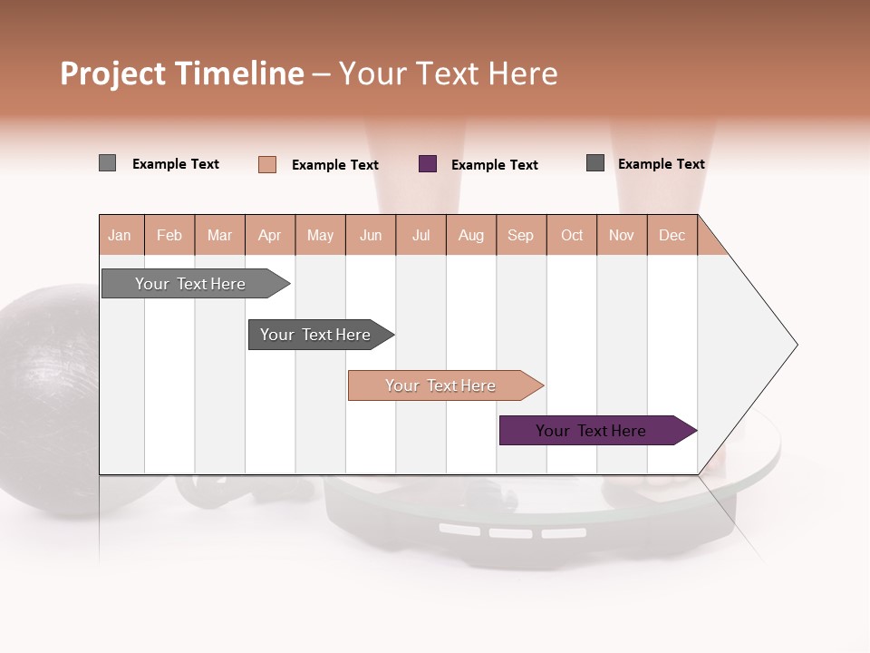 A Person Standing On A Scale With A Ball And Chain PowerPoint Template