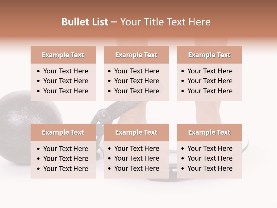 A Person Standing On A Scale With A Ball And Chain PowerPoint Template