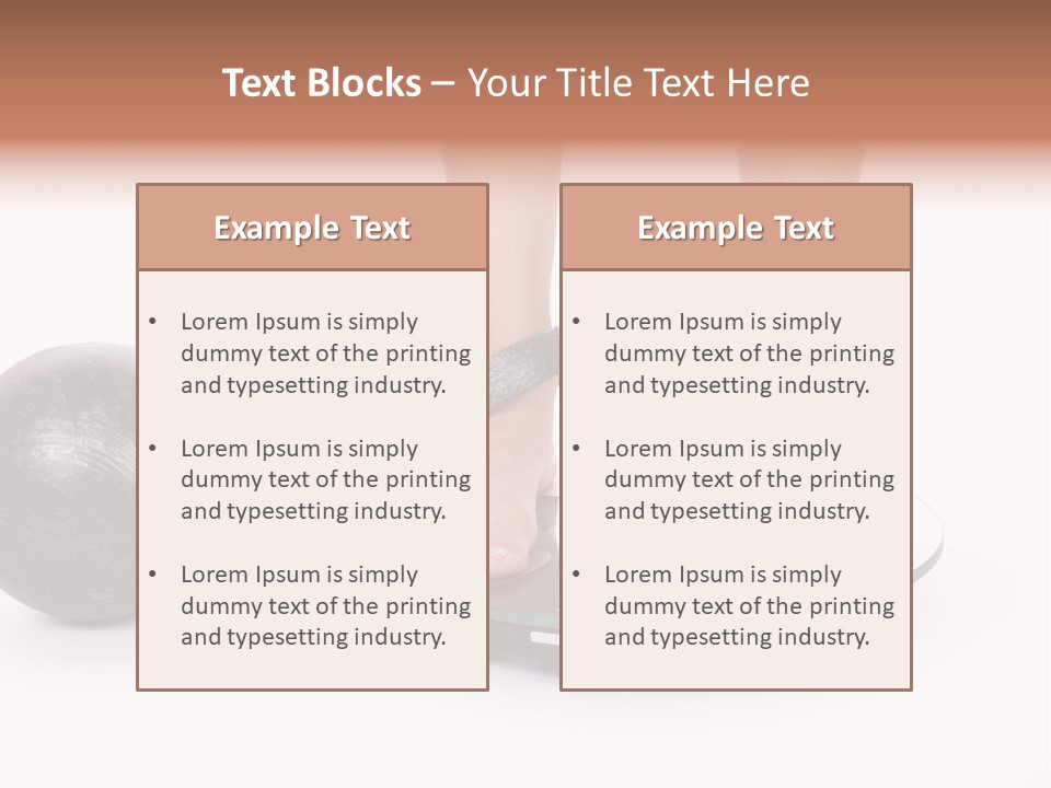 A Person Standing On A Scale With A Ball And Chain PowerPoint Template