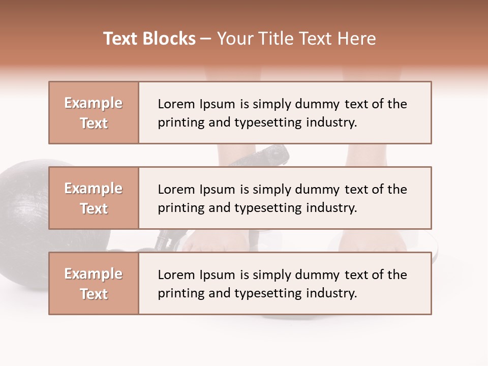 A Person Standing On A Scale With A Ball And Chain PowerPoint Template