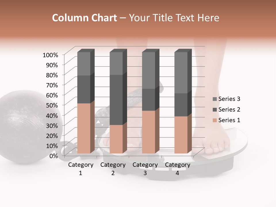 A Person Standing On A Scale With A Ball And Chain PowerPoint Template