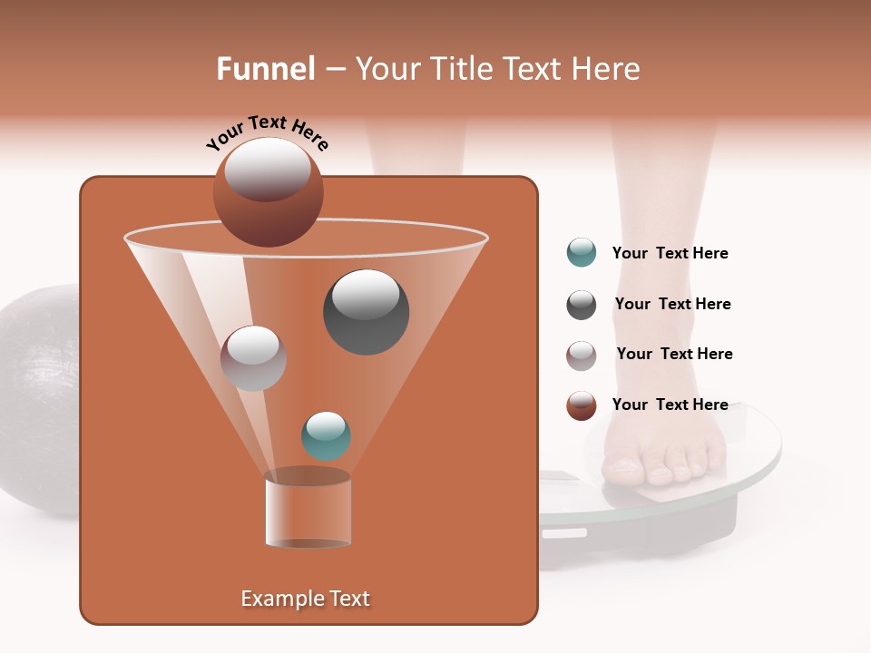 A Person Standing On A Scale With A Ball And Chain PowerPoint Template