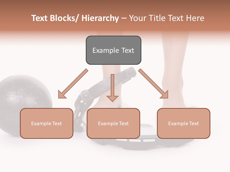 A Person Standing On A Scale With A Ball And Chain PowerPoint Template