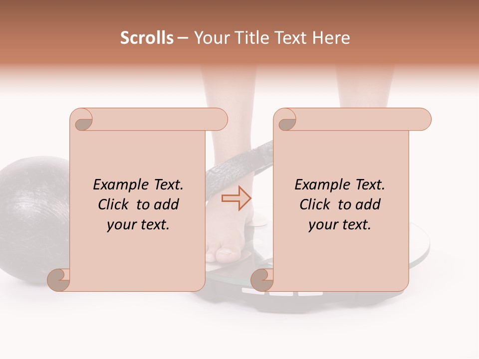A Person Standing On A Scale With A Ball And Chain PowerPoint Template