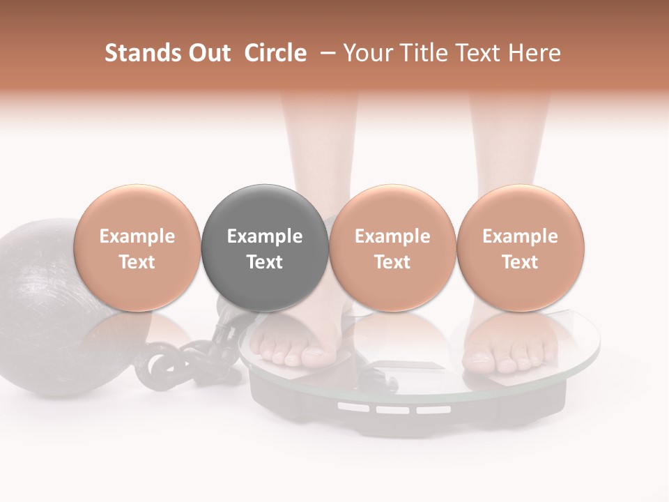 A Person Standing On A Scale With A Ball And Chain PowerPoint Template