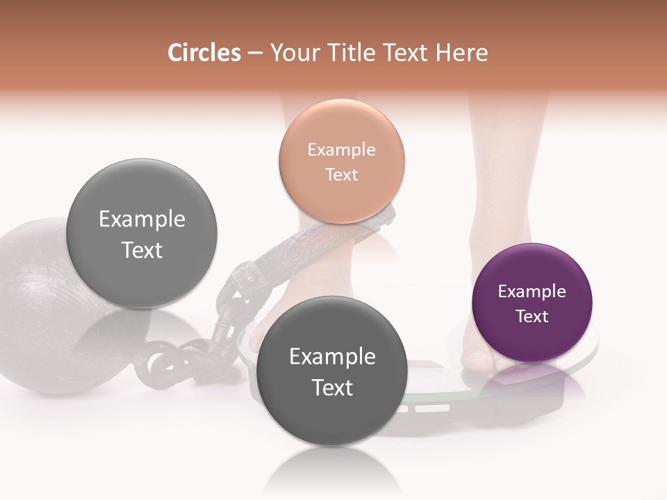 A Person Standing On A Scale With A Ball And Chain PowerPoint Template