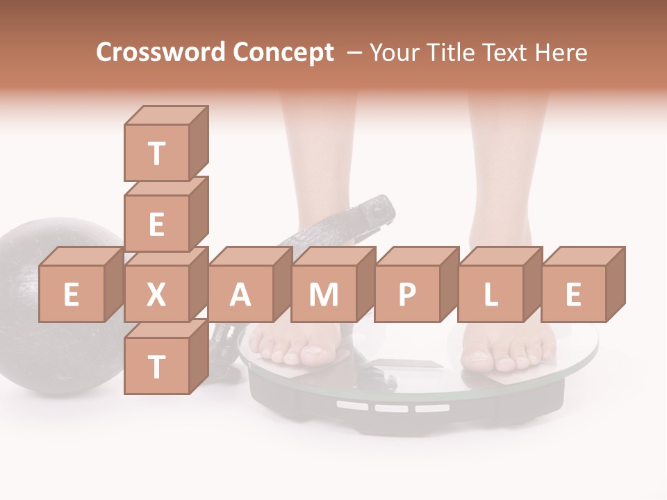 A Person Standing On A Scale With A Ball And Chain PowerPoint Template