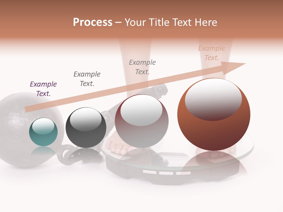 A Person Standing On A Scale With A Ball And Chain PowerPoint Template