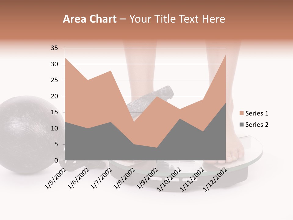A Person Standing On A Scale With A Ball And Chain PowerPoint Template