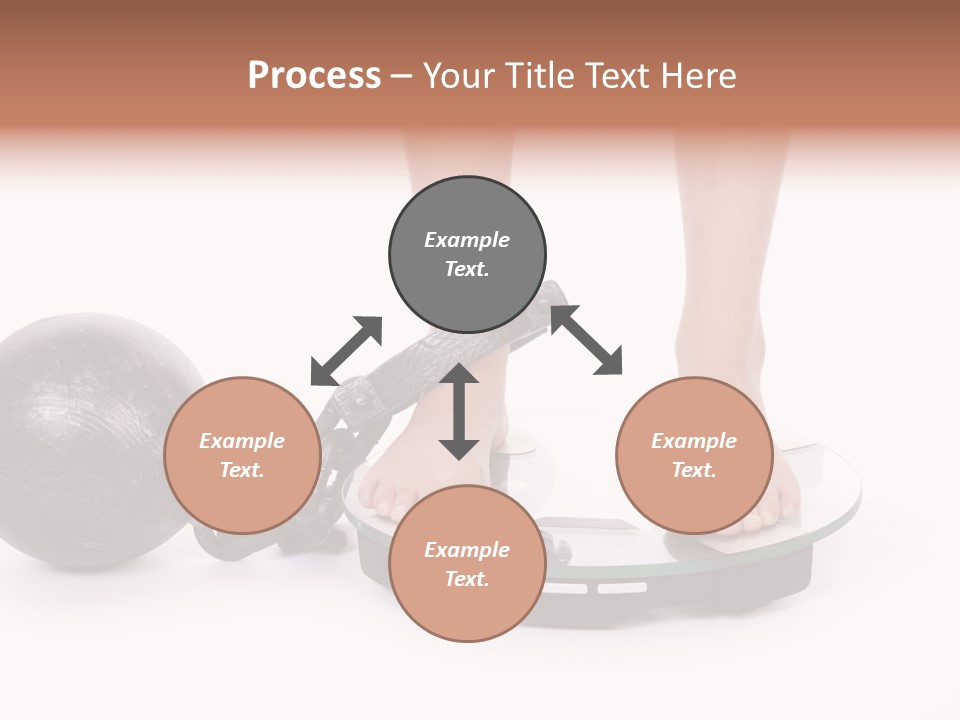 A Person Standing On A Scale With A Ball And Chain PowerPoint Template
