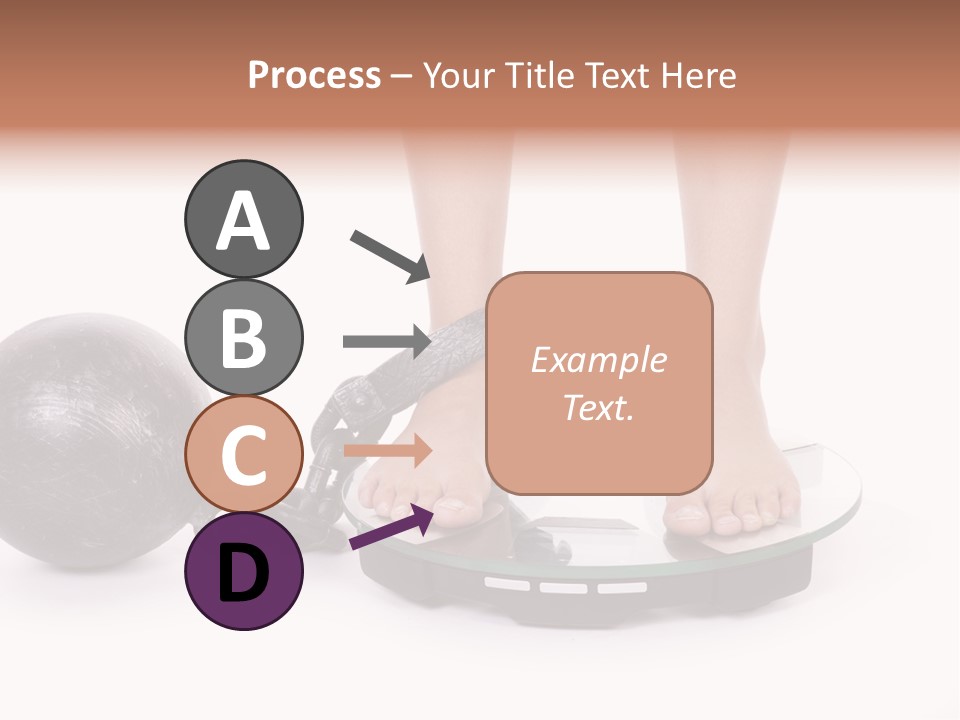 A Person Standing On A Scale With A Ball And Chain PowerPoint Template