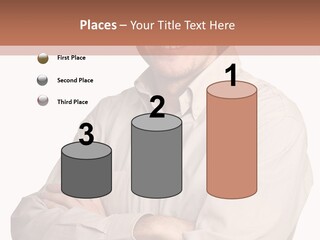 A Man In A Hat Is Standing With His Arms Crossed PowerPoint Template