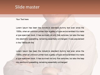 A Man In A Hat Is Standing With His Arms Crossed PowerPoint Template