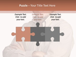 A Man In A Hat Is Standing With His Arms Crossed PowerPoint Template