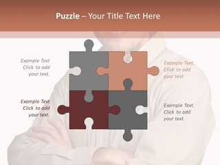 A Man In A Hat Is Standing With His Arms Crossed PowerPoint Template