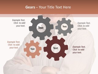 A Man In A Hat Is Standing With His Arms Crossed PowerPoint Template