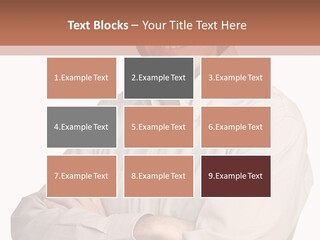 A Man In A Hat Is Standing With His Arms Crossed PowerPoint Template