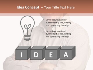 A Man In A Hat Is Standing With His Arms Crossed PowerPoint Template