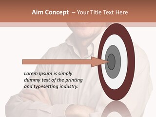 A Man In A Hat Is Standing With His Arms Crossed PowerPoint Template
