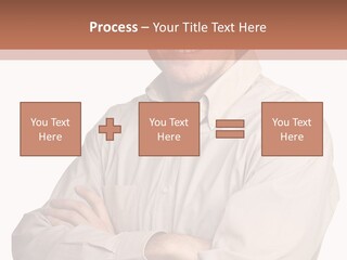 A Man In A Hat Is Standing With His Arms Crossed PowerPoint Template