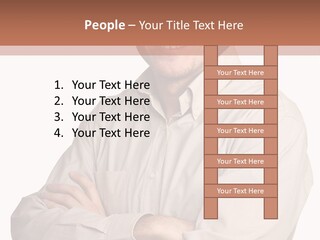 A Man In A Hat Is Standing With His Arms Crossed PowerPoint Template