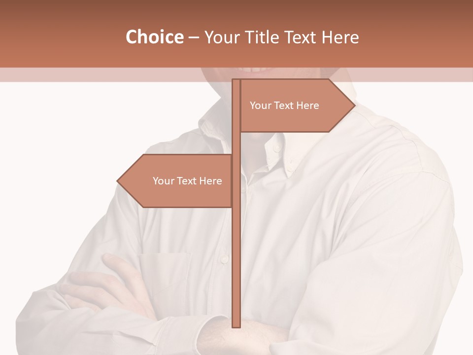 A Man In A Hat Is Standing With His Arms Crossed PowerPoint Template