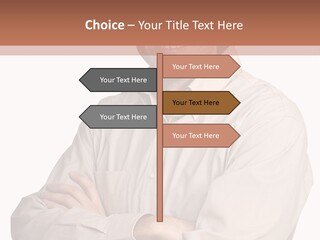 A Man In A Hat Is Standing With His Arms Crossed PowerPoint Template