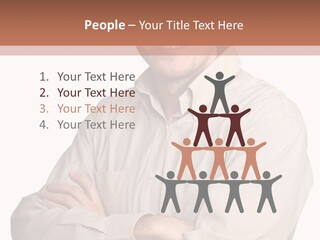 A Man In A Hat Is Standing With His Arms Crossed PowerPoint Template
