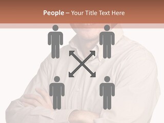 A Man In A Hat Is Standing With His Arms Crossed PowerPoint Template