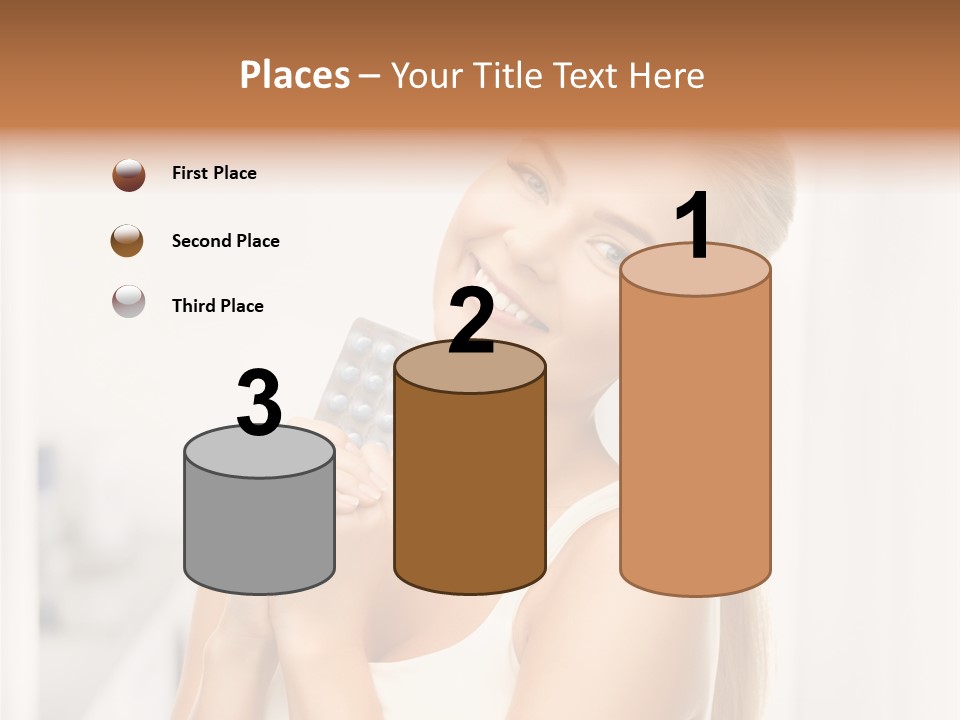 A Beautiful Woman Holding A Pill Pill Powerpoint Presentation Template PowerPoint Template