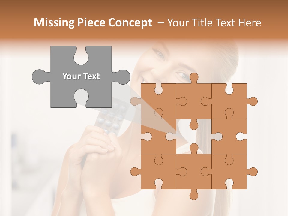 A Beautiful Woman Holding A Pill Pill Powerpoint Presentation Template PowerPoint Template