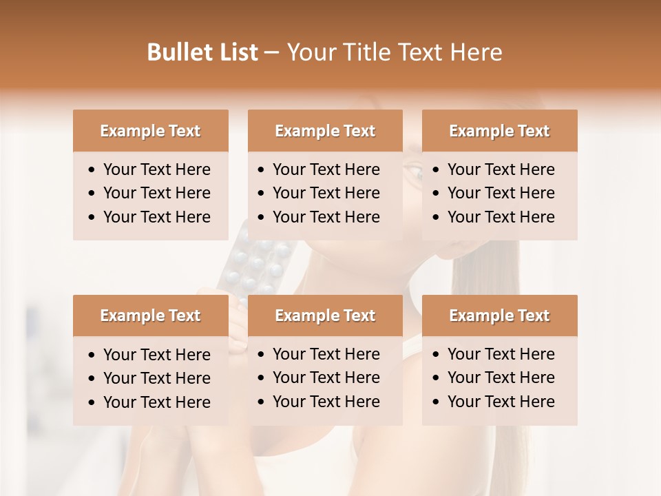 A Beautiful Woman Holding A Pill Pill Powerpoint Presentation Template PowerPoint Template