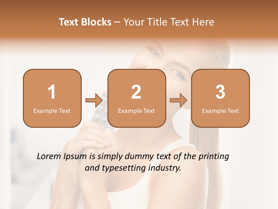 A Beautiful Woman Holding A Pill Pill Powerpoint Presentation Template PowerPoint Template