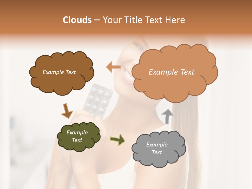 A Beautiful Woman Holding A Pill Pill Powerpoint Presentation Template PowerPoint Template